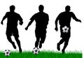 Soccer player silhouettes Royalty Free Stock Photo