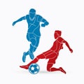 Soccer player slide action Royalty Free Stock Photo