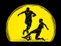 Soccer player slide action Royalty Free Stock Photo