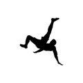 Soccer player somersault kick silhouette vector