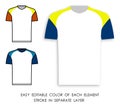 soccer player t shirt color icon. Sports uniform of fotball player. Layout of athletes on field. Vector