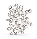 Soccer player team composition graphic vector. Royalty Free Stock Photo