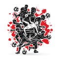 Soccer player team composition graphic vector. Royalty Free Stock Photo