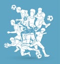 Soccer player team composition graphic vector Royalty Free Stock Photo