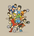 Soccer player team composition graphic vector. Royalty Free Stock Photo