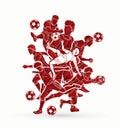 Soccer player team composition graphic vector. Royalty Free Stock Photo