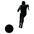 Soccer player vector silhouettes on white background