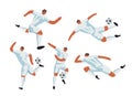 Soccer Players Action. Football Vector Sport Set Royalty Free Stock Photo