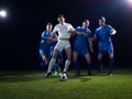 Soccer players duel Royalty Free Stock Photo