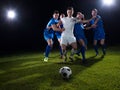 Soccer players duel Royalty Free Stock Photo