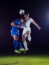 Soccer players duel Royalty Free Stock Photo