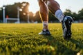 Soccer Players Legs and Shoes on Soccer Field Royalty Free Stock Photo