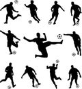 Soccer players silhouettes collection