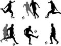 Soccer players silhouettes collection