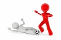 Soccer players; sliding tackle