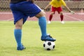 Soccer preparing for a penalty shot Royalty Free Stock Photo