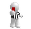 Soccer referee with red card