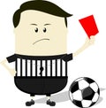Soccer referee showing red card Royalty Free Stock Photo