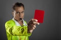 Soccer referee showing the red card Royalty Free Stock Photo