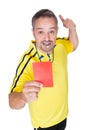 Soccer Referee Showing Red Card Royalty Free Stock Photo