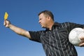 Soccer Referee Showing Yellow Card Royalty Free Stock Photo