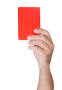 Soccer referee showing yellow card Royalty Free Stock Photo