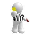 Soccer referee with yellow card