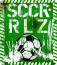 Soccer rules, grungy sign for the great soccer event this year, vector illustration
