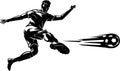 Soccer Scissor Kick, Shadowed Illustration Royalty Free Stock Photo