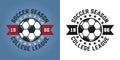 Soccer season vector two emblems for college team