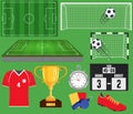 Soccer set, Football equipment collection vector illustration