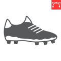 Soccer shoe glyph icon