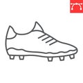 Soccer shoe line icon