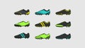 soccer shoes set with various motif and color