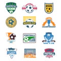 Soccer sign vector set.