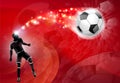 Soccer Silhouette Abstract Football Red Background Royalty Free Stock Photo