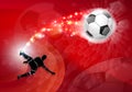 Soccer Silhouette Abstract Football Red Background Royalty Free Stock Photo