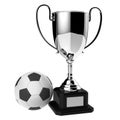 Soccer silver award trophy. Royalty Free Stock Photo