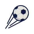 Soccer sport balloon with lines speed line and fill style icon