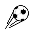 Soccer sport balloon with lines speed line style icon