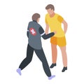 Soccer sport doctor icon, isometric style