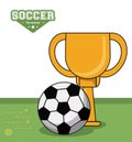 Soccer sport trophy ball design image