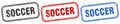 soccer square isolated sign set. soccer stamp. Royalty Free Stock Photo