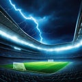 soccer stadion ball cinematic dramatic lightning shadows Royalty Free Stock Photo