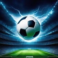 soccer stadion ball cinematic dramatic lightning shadows Royalty Free Stock Photo