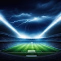 soccer stadion ball cinematic dramatic lightning shadows Royalty Free Stock Photo