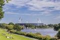 Soccer stadium along the river Weser in Bremen