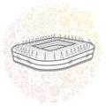 soccer stadium colored illustration