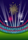 Soccer Stadium Fireworks Celebration