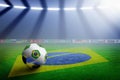 Soccer stadium, flag of Brazil Royalty Free Stock Photo